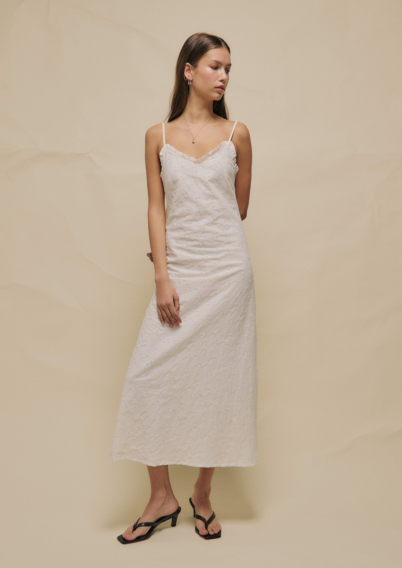 PRE ORDER: EMBROIDERED ANA SLIP DRESS