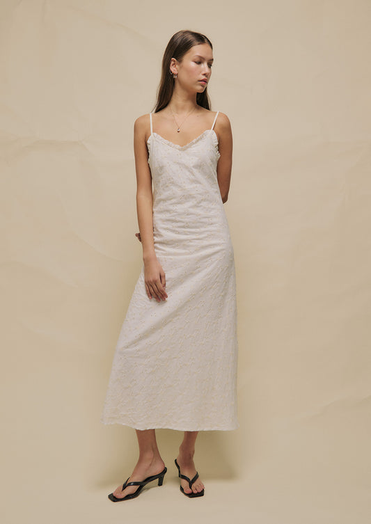 PRE ORDER: EMBROIDERED ANA SLIP DRESS